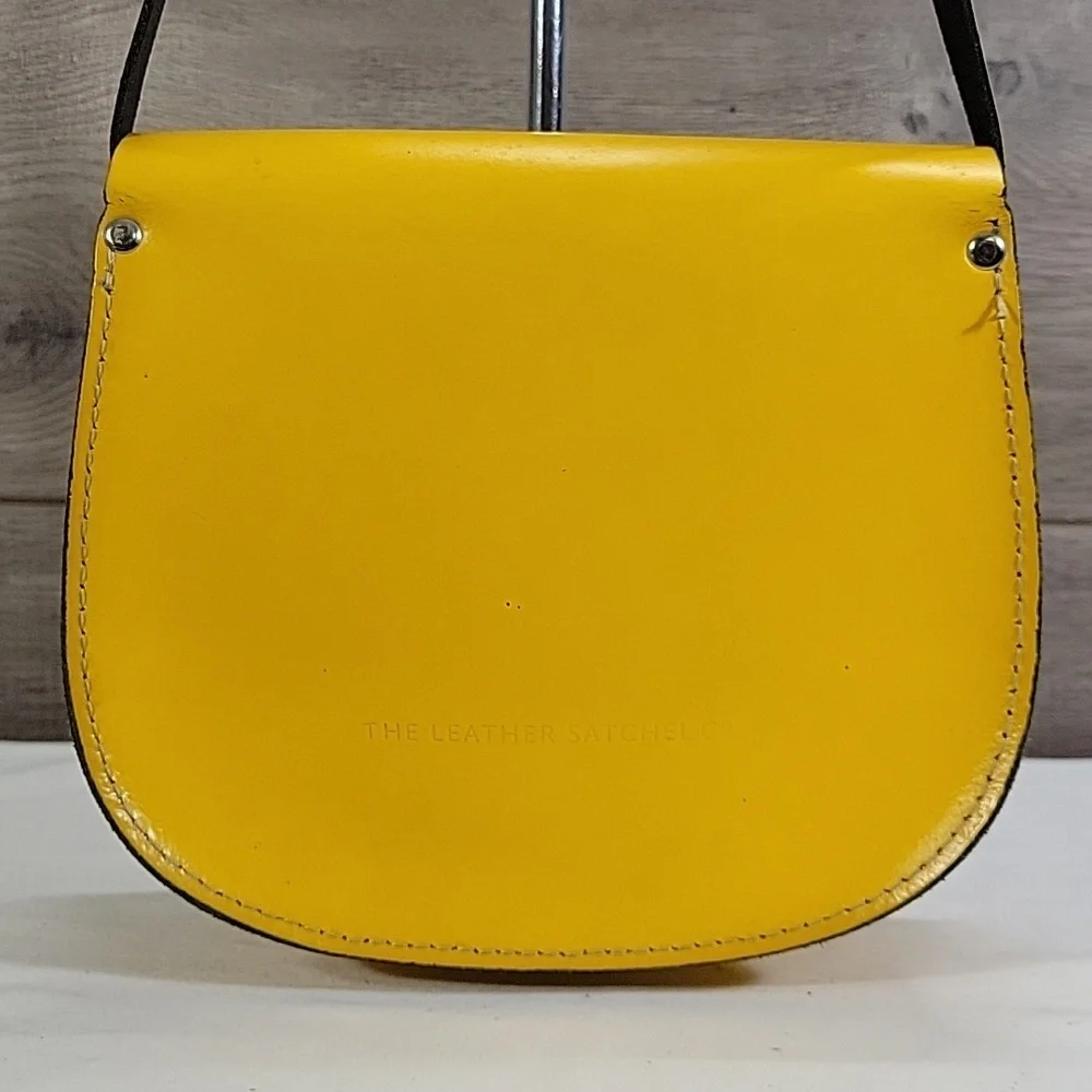 The Leather Satchel Co Bullring Yellow Leather Saddlebag Crossbody Bag